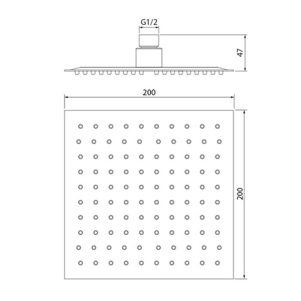 Душевая насадка верхняя квадратная IDDIS (00520SSI64)